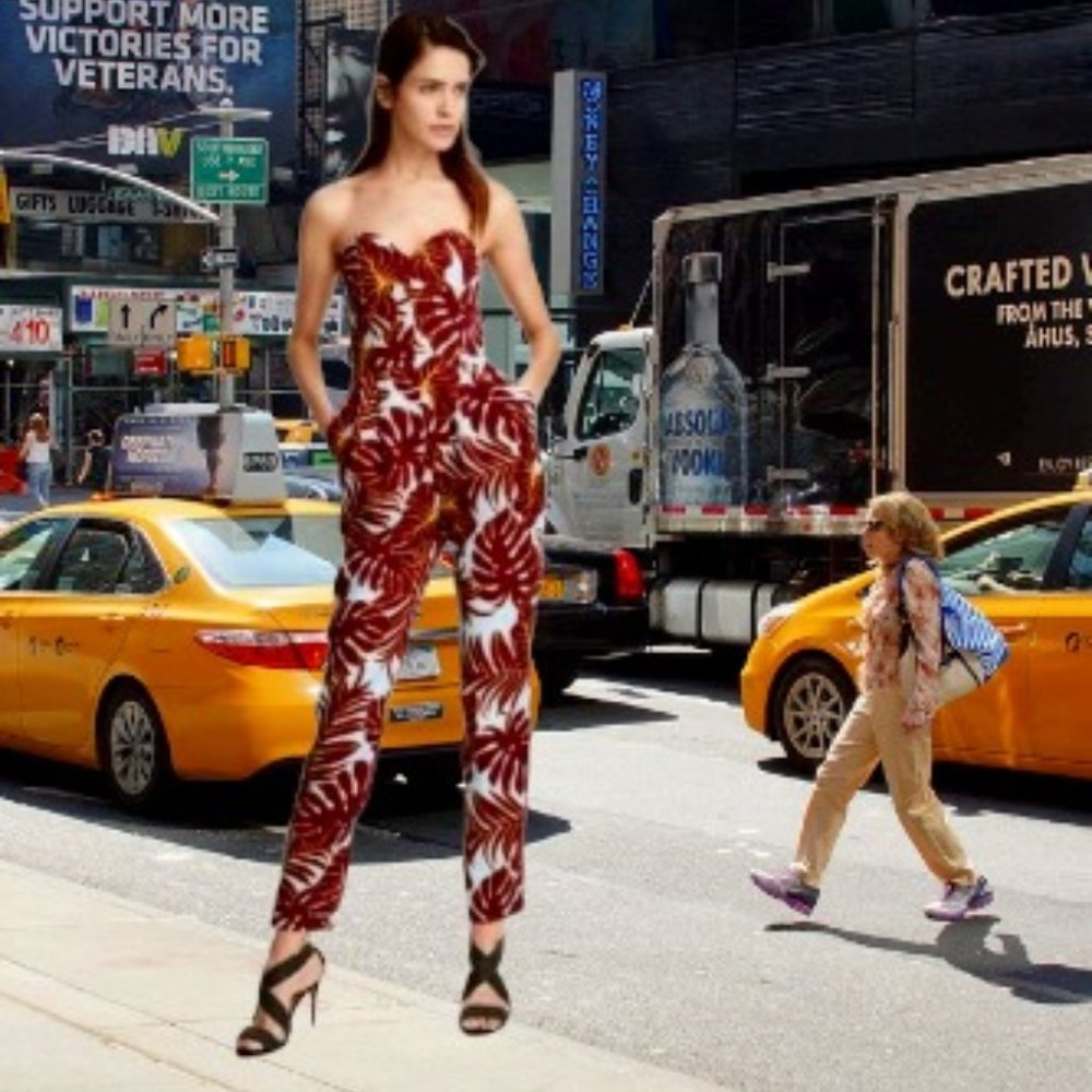 H&M Conscious Tropical Strapless Jumpsuit